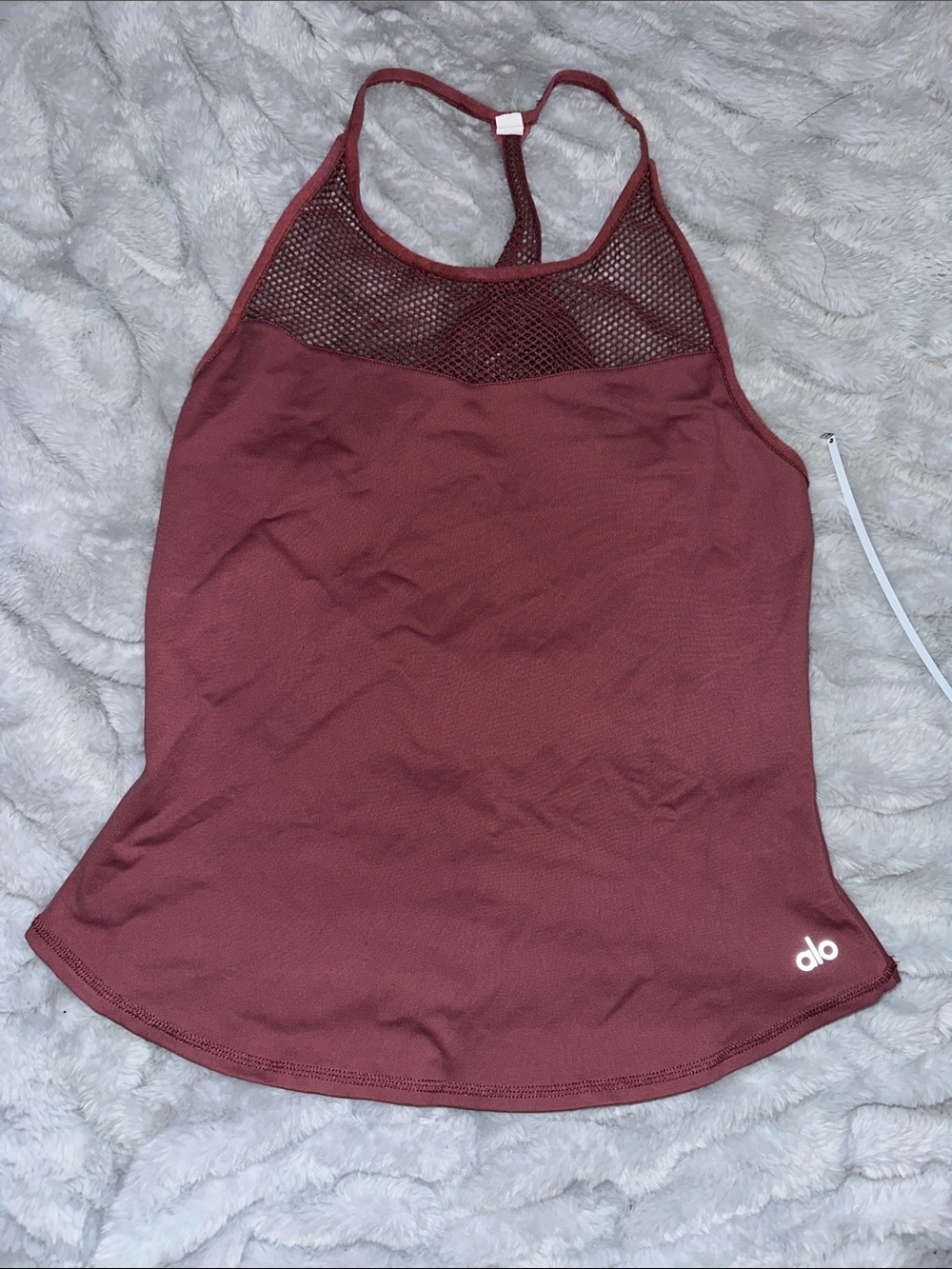 ALO Yoga Burgundy Mesh Racerback Tank Top